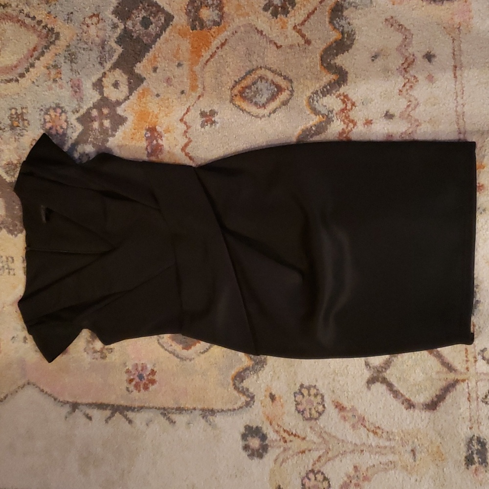 Topshop black cocktail dress fitted US4